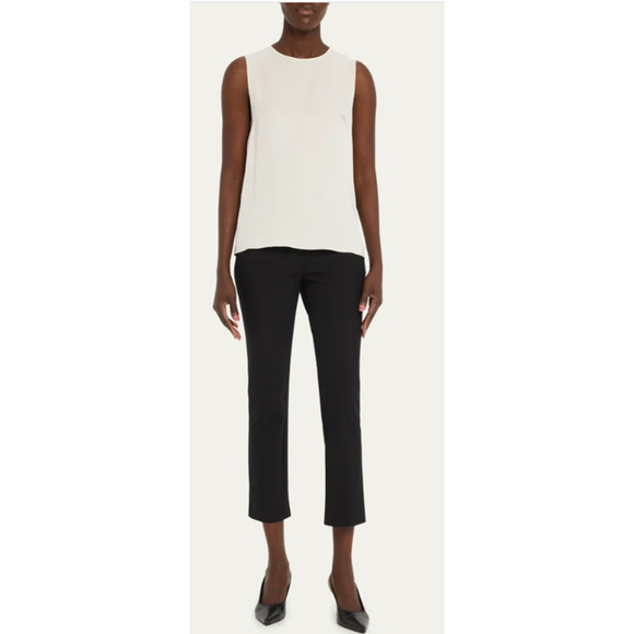 Theory Ivory Silk Straight Sleeveless Shell Top Size M 6-10 MSRP $195 - Picture 1 of 4